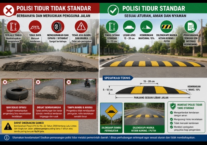 Maraknya Polisi Tidur Tak Standar Resahkan Pengguna Jalan, Ini Aturan dan Sanksinya