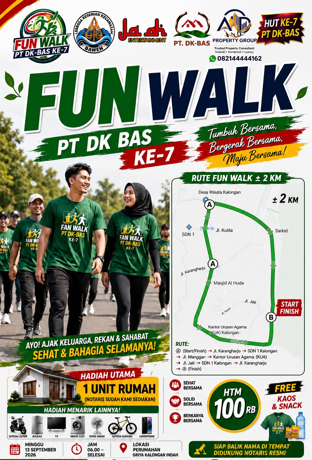 Rumah Menanti Pemilik Baru! Fun Walk & Fun Bike HUT ke-7 PT DK-BAS Siap Hadirkan Pengundian Transparan