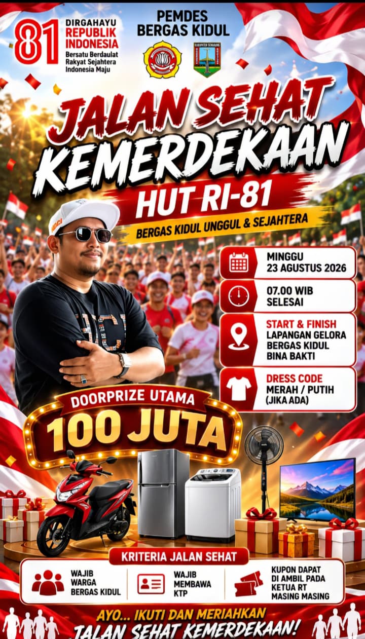 Bergas Kidul Bergoyang! Jalan Sehat HUT RI ke-81, Doorprize Rp100 Juta Bikin Warga Susah Tidur