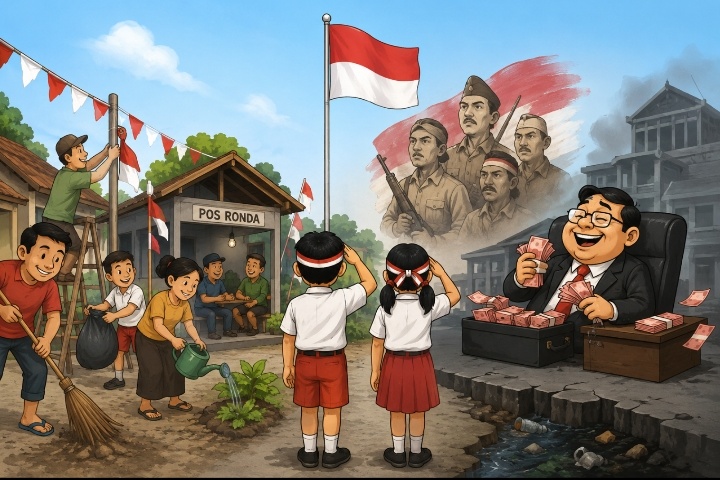 CORETAN BANG ALI : 17 Agustus, Jangan Cuma Kibarkan Bendera, Kibarkan Juga Rasa Malu!